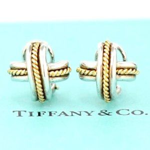 AUTHENTIC Tiffany & Co. Signature Earrings SV925 & 18 ID…